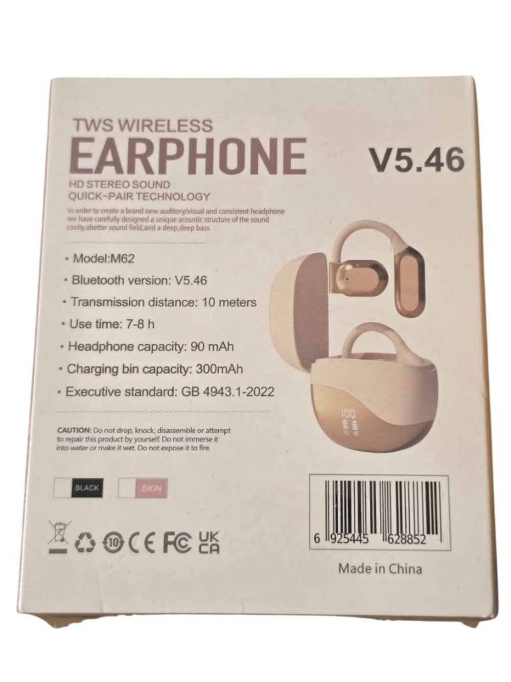 TWS Wireless Translator Earbuds M62 – Bluetooth V5.46 – Real Time Translation Ea - Picture 3 of 4